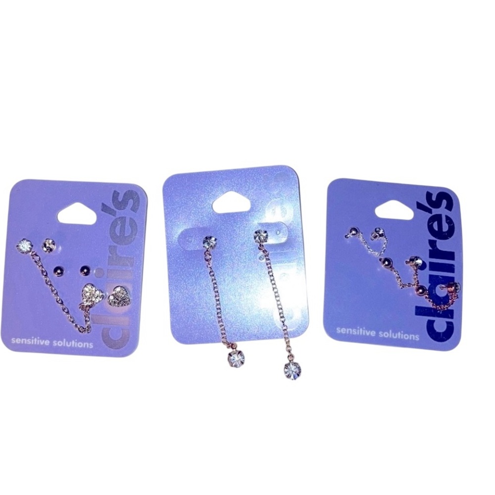 🆕 Claire’s Three Cards of Earrings NWT All three Cards for One Price🥳